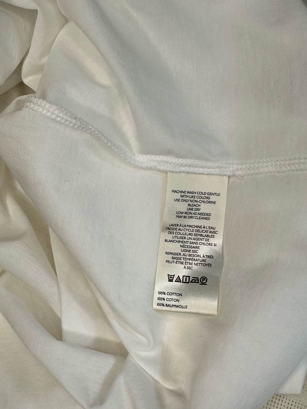 Maeve White Boxy Crop Tee with Lime Green Emblem 100% Cotton - Picture 14 of 15